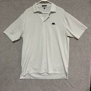 Peter Millar Shirt Mens Large‎ Golf Polo Blue Striped Summer Comfort Front Logo